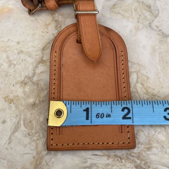 Vintage Louis Vuitton Vachetta Leather Luggage Tag & Poignet - Picture 8 of 9